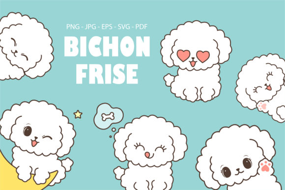 Cute Bichon Frise Puppy Graphics & Illustrations