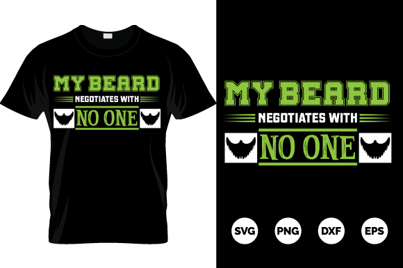 Funny Beard Silhouette T-shirt Design: Graphics for Print Templates