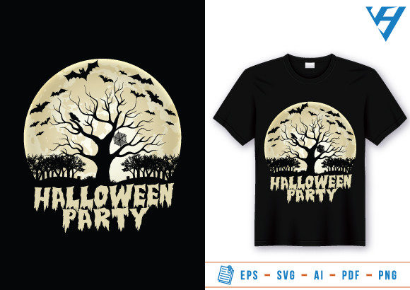 Halloween Party T-shirt Design: Graphics and Print Templates