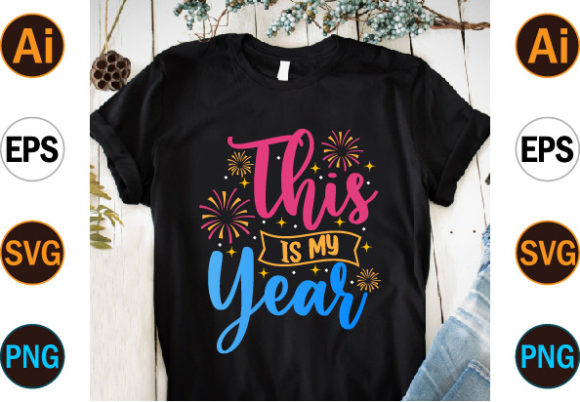 Happy New Year Typography SVG Graphics Print Templates
