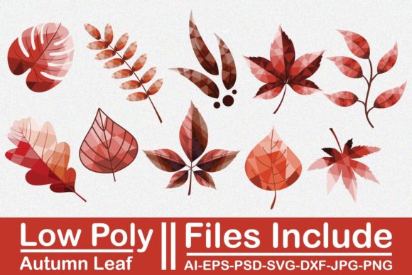 Low Poly Autumn Leaf Graphics