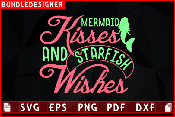 Mermaid Kisses: SVG Graphics for Print Templates